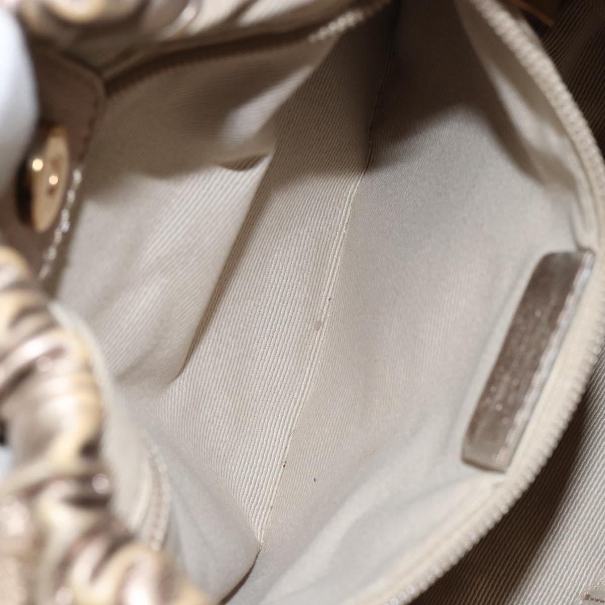 Salvatore Ferragamo Vala Hand Bag Leather Gold Auth 158040