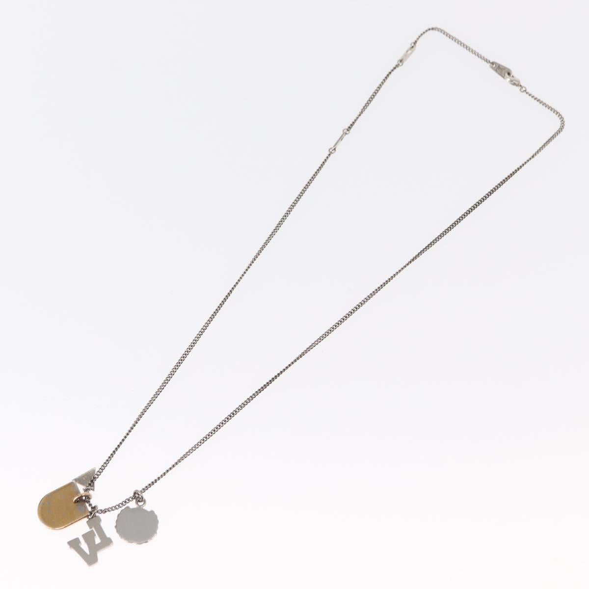 LOUIS VUITTON Collier Charms LV League LV Printed Initials Silver LV Auth 158055