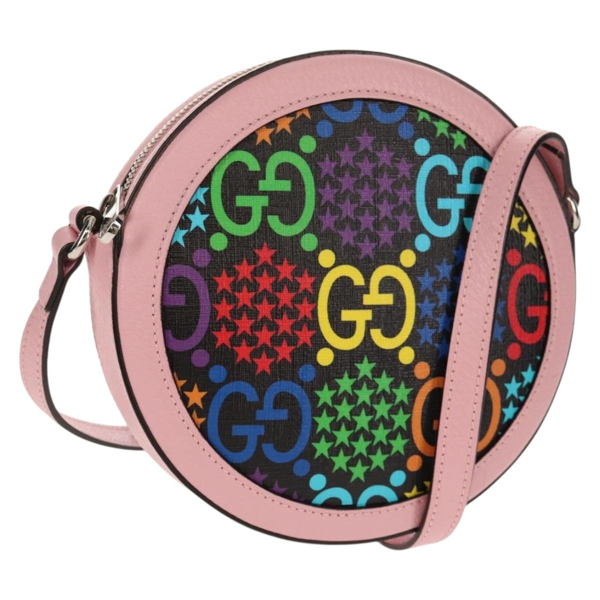 GUCCI GG Psychedelic Shoulder Bag PVC Multicolor Silver 603938 Auth 158059M