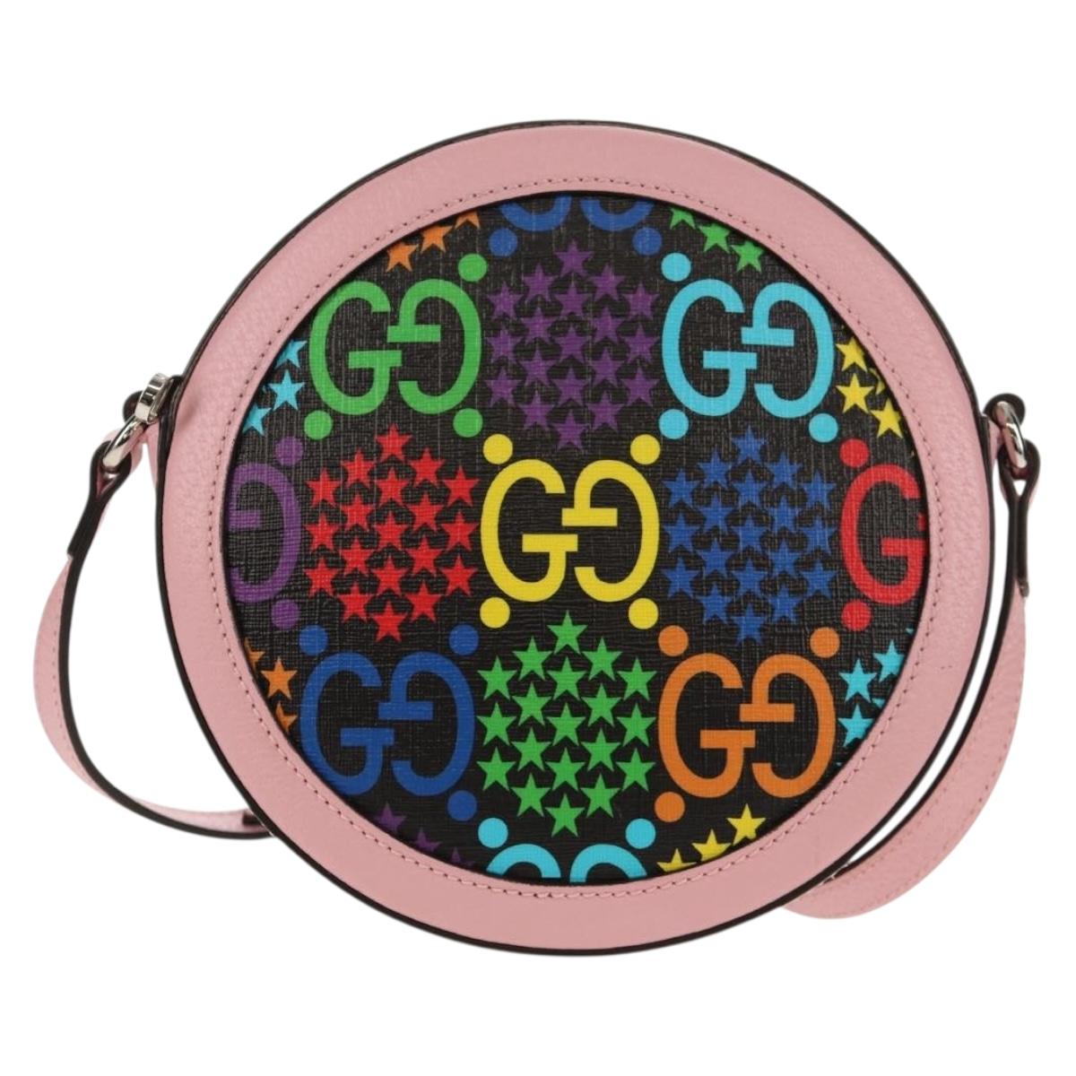 GUCCI GG Psychedelic Shoulder Bag PVC Multicolor Silver 603938 Auth 158059M