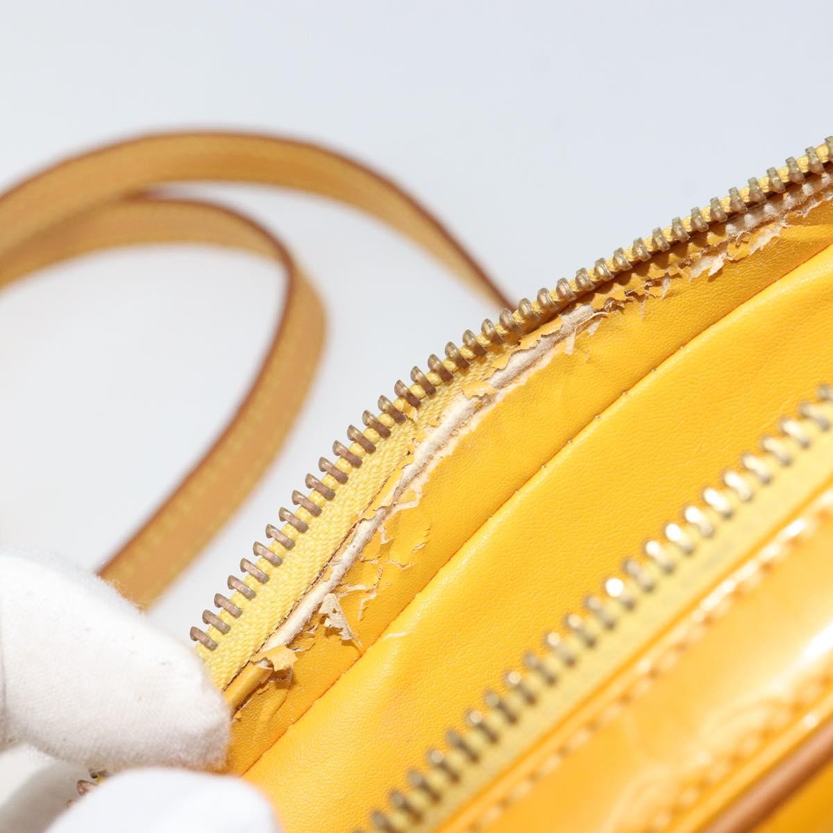 LOUIS VUITTON Monogram Vernis Christy MM Shoulder Bag Jaune M91108 Auth 158060