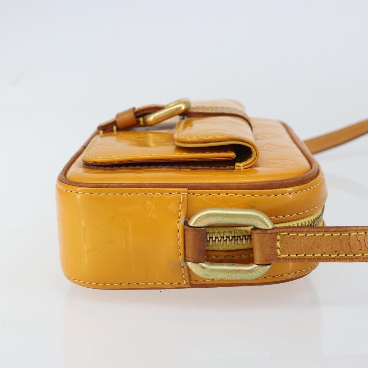 LOUIS VUITTON Monogram Vernis Christy MM Shoulder Bag Jaune M91108 Auth 158060