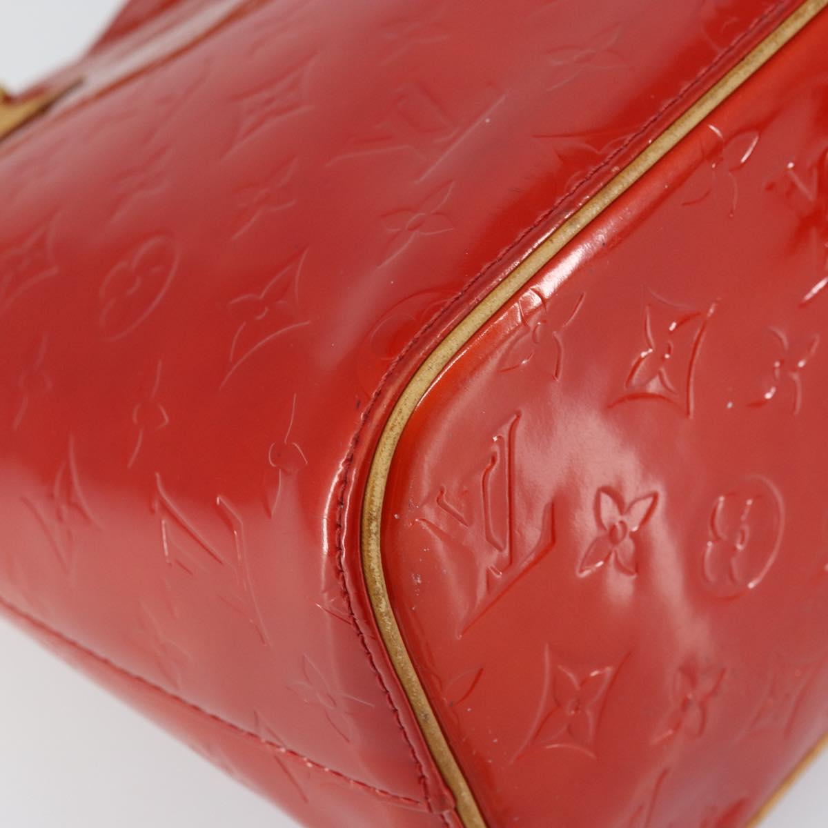 LOUIS VUITTON Monogram Vernis Houston Hand Bag Rouge M91092 LV Auth 158071