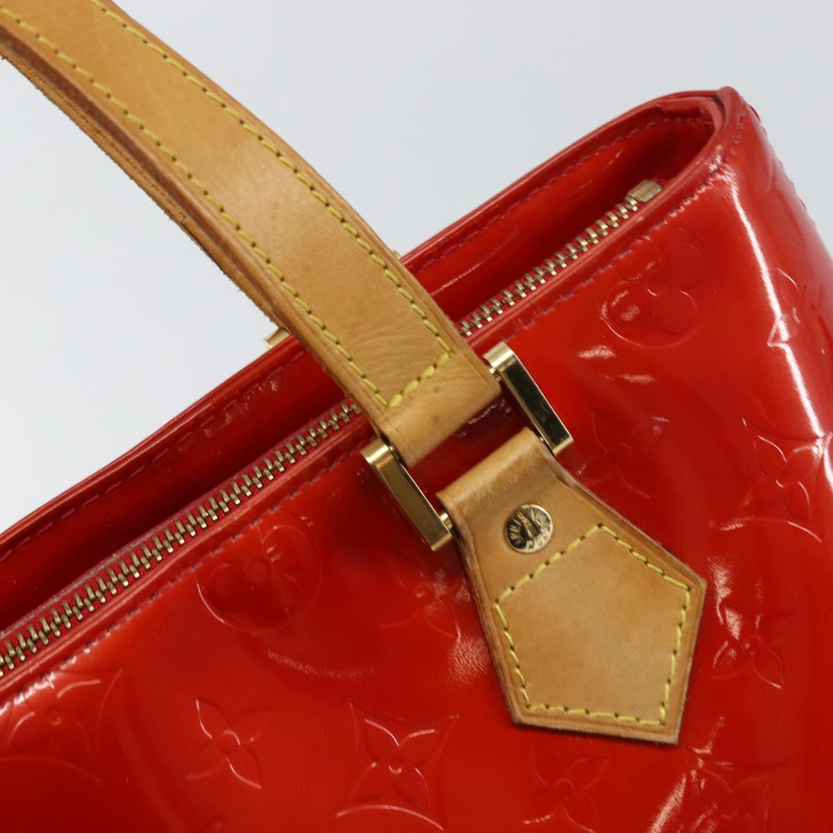 LOUIS VUITTON Monogram Vernis Houston Hand Bag Rouge M91092 LV Auth 158071