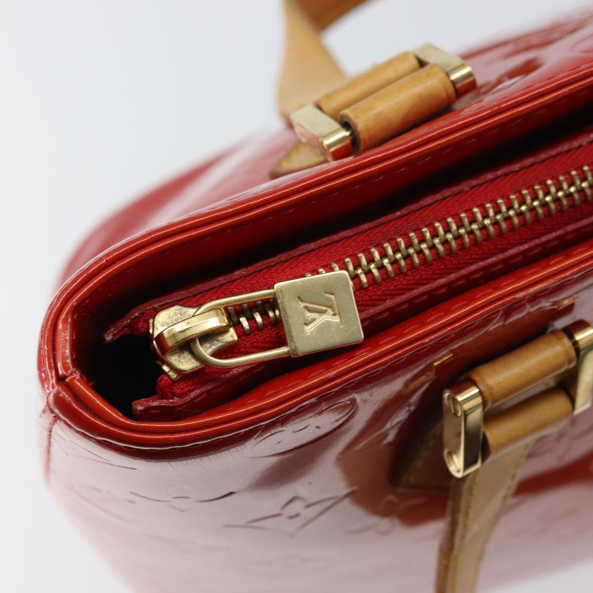LOUIS VUITTON Monogram Vernis Houston Hand Bag Rouge M91092 LV Auth 158071