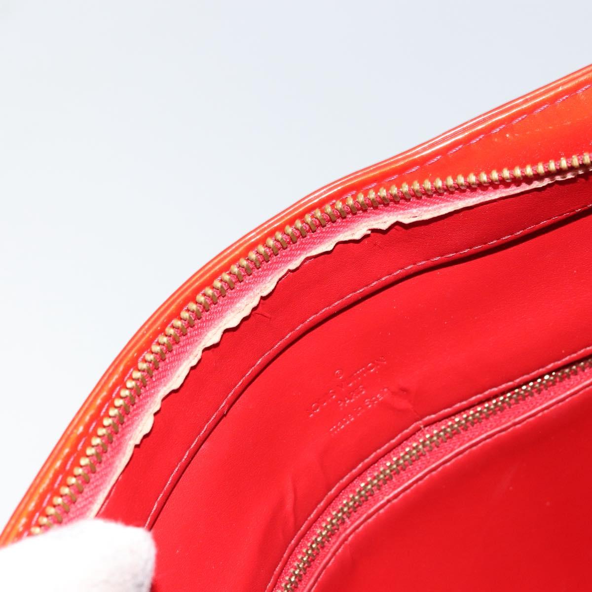 LOUIS VUITTON Monogram Vernis Houston Hand Bag Rouge M91092 LV Auth 158071