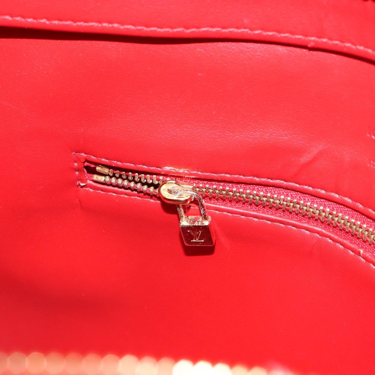 LOUIS VUITTON Monogram Vernis Houston Hand Bag Rouge M91092 LV Auth 158071