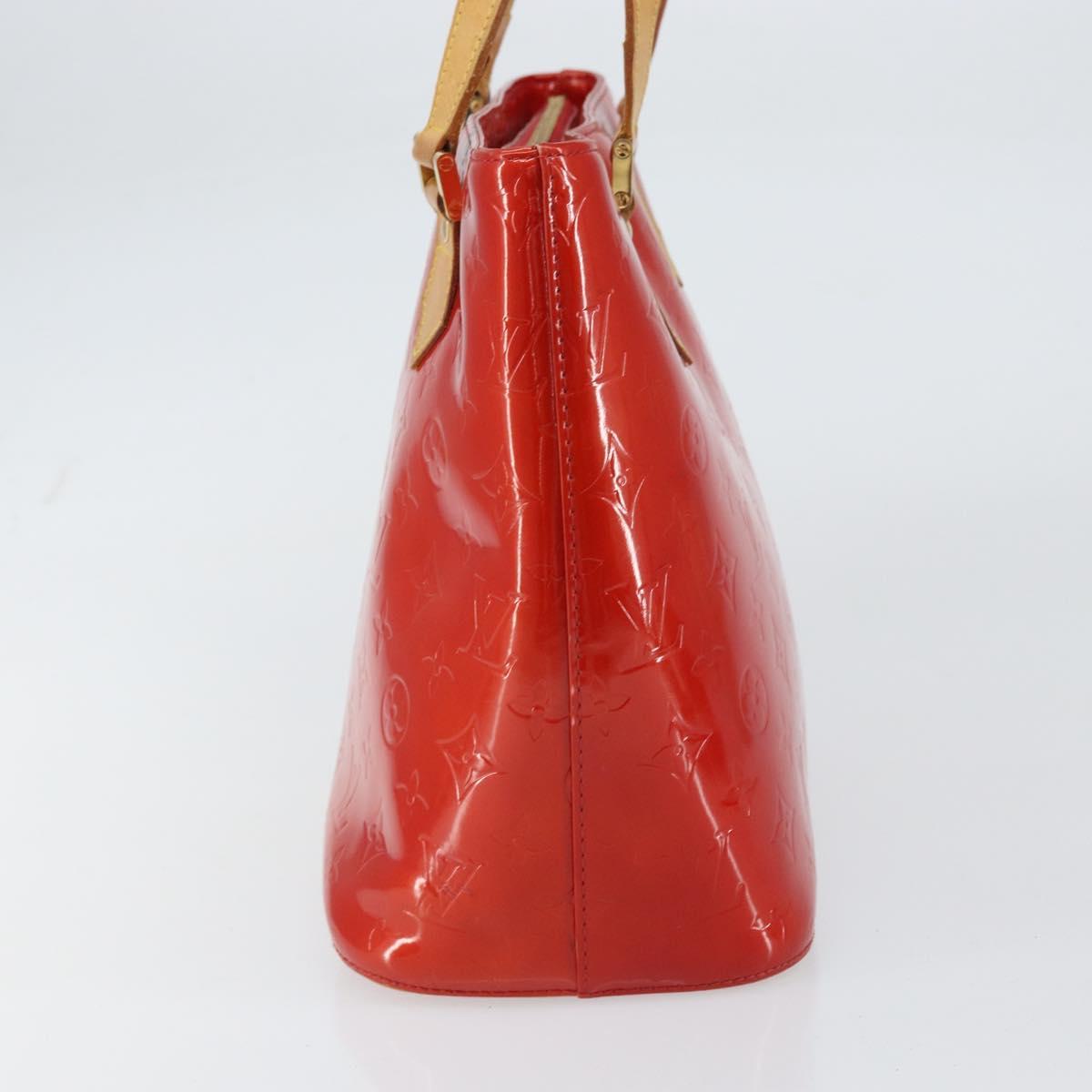 LOUIS VUITTON Monogram Vernis Houston Hand Bag Rouge M91092 LV Auth 158071