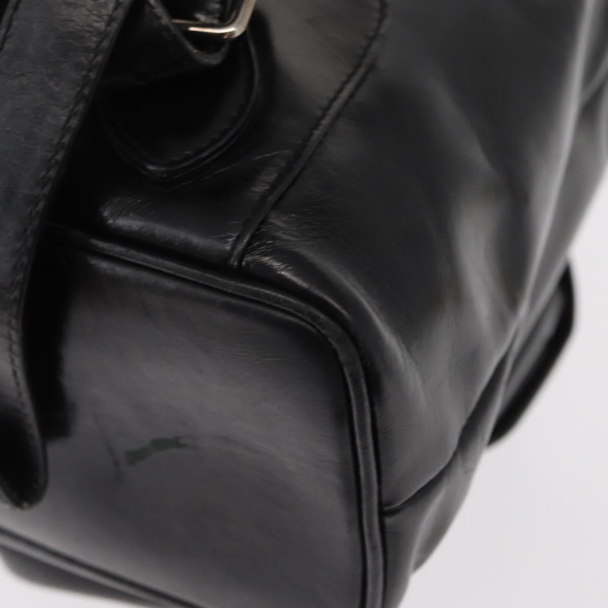 GUCCI Bamboo Backpack Enamel Black Silver 003 2058 0016 Auth 158076