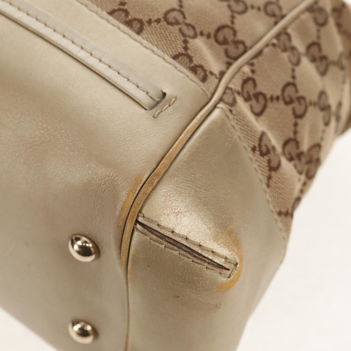 GUCCI GG Canvas Hand Bag 2way Beige Gold 269894 Auth 158077