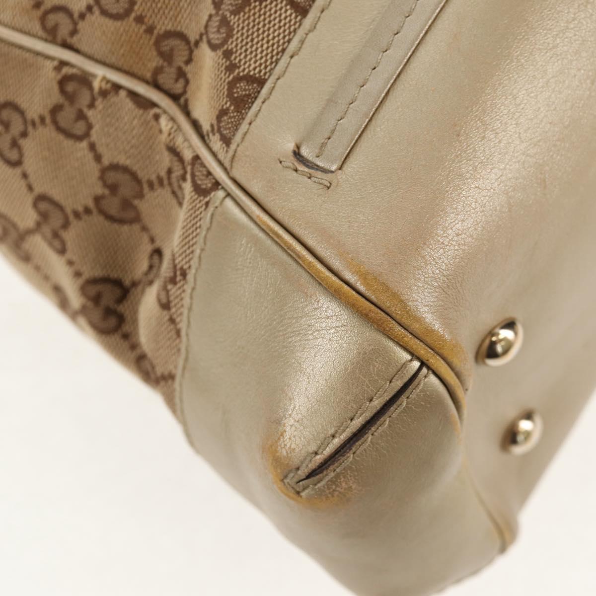 GUCCI GG Canvas Hand Bag 2way Beige Gold 269894 Auth 158077