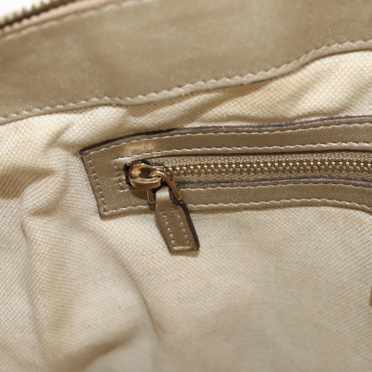 GUCCI GG Canvas Hand Bag 2way Beige Gold 269894 Auth 158077