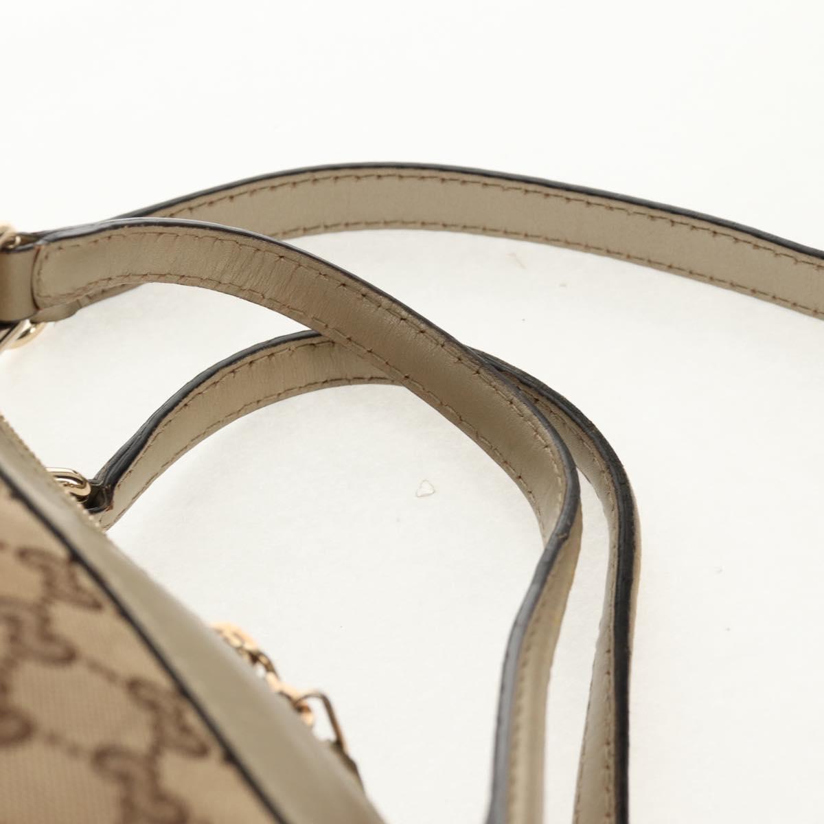 GUCCI GG Canvas Hand Bag 2way Beige Gold 269894 Auth 158077