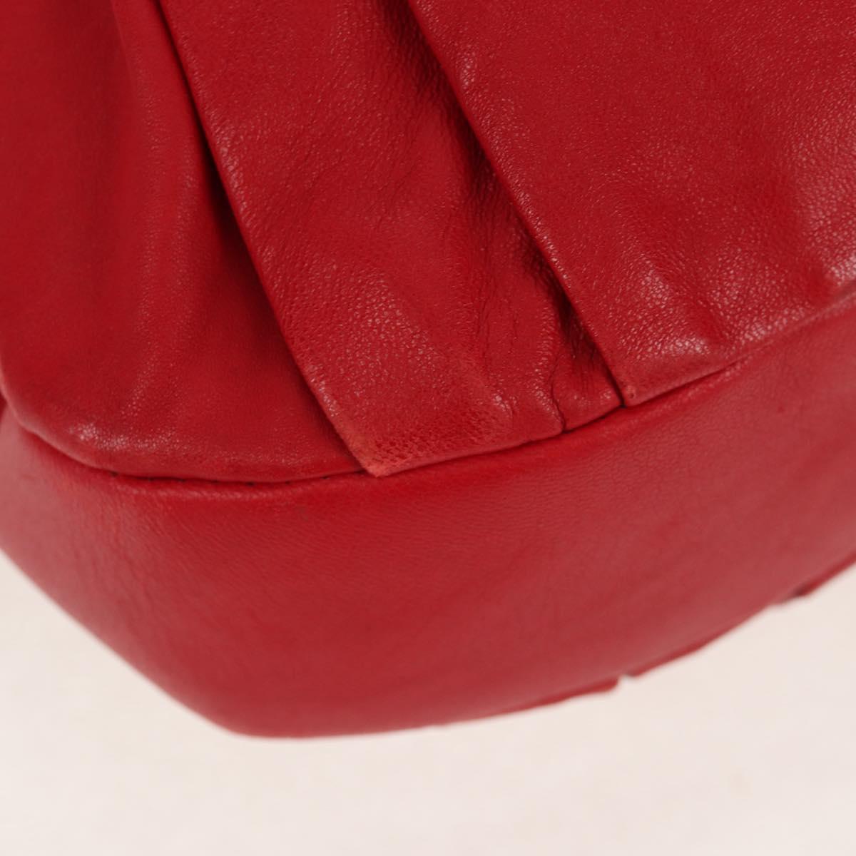 Christian Dior Shoulder Bag Leather Red Auth 158079V