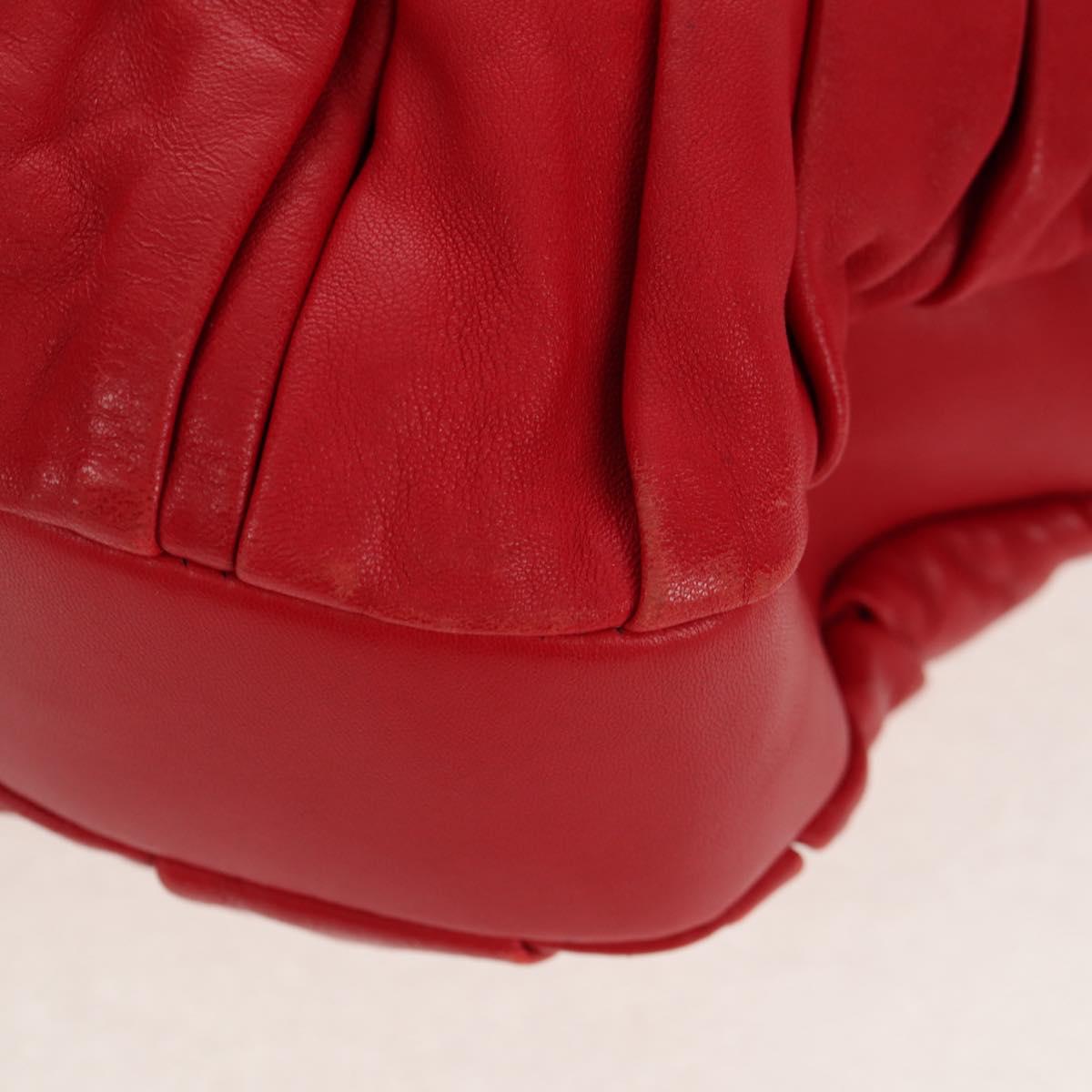 Christian Dior Shoulder Bag Leather Red Auth 158079V