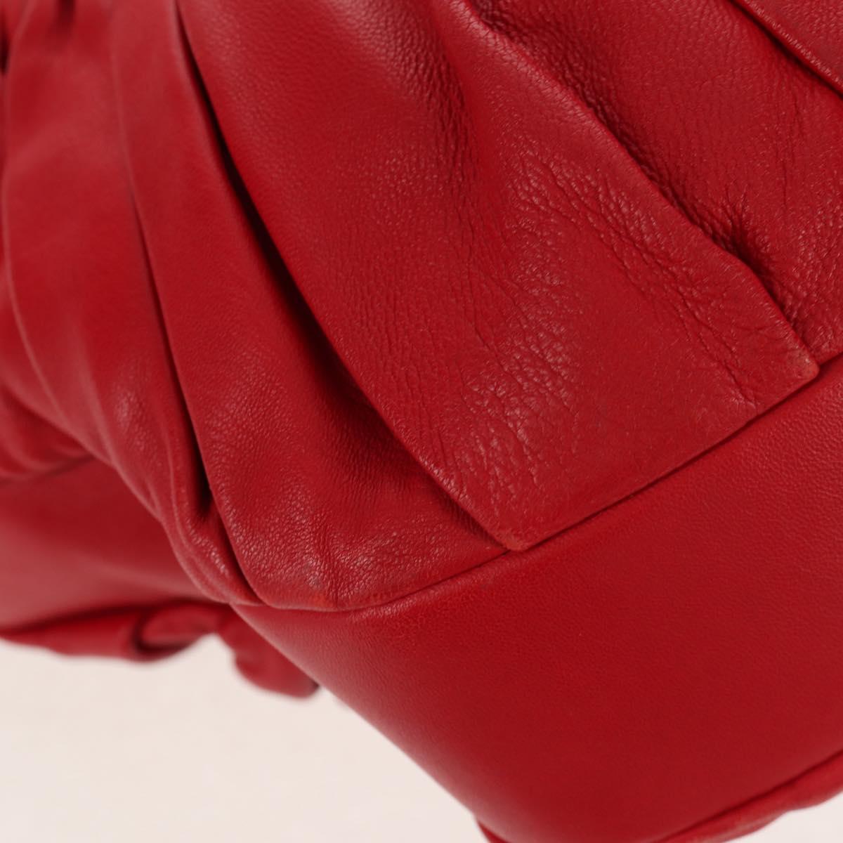 Christian Dior Shoulder Bag Leather Red Auth 158079V