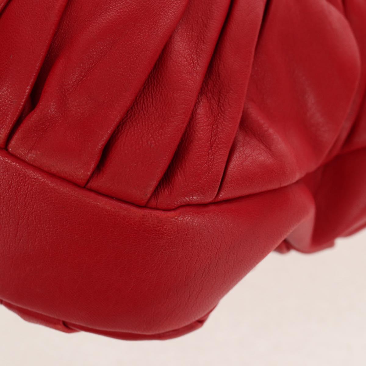 Christian Dior Shoulder Bag Leather Red Auth 158079V