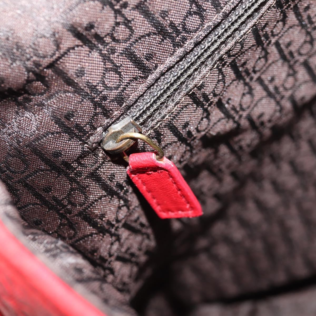 Christian Dior Shoulder Bag Leather Red Auth 158079V