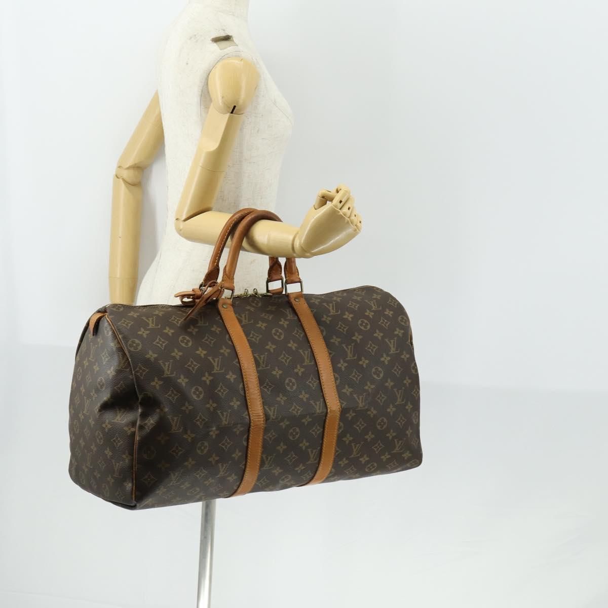 LOUIS VUITTON Monogram Keepall 50 Boston Bag M41426 LV Auth 158082