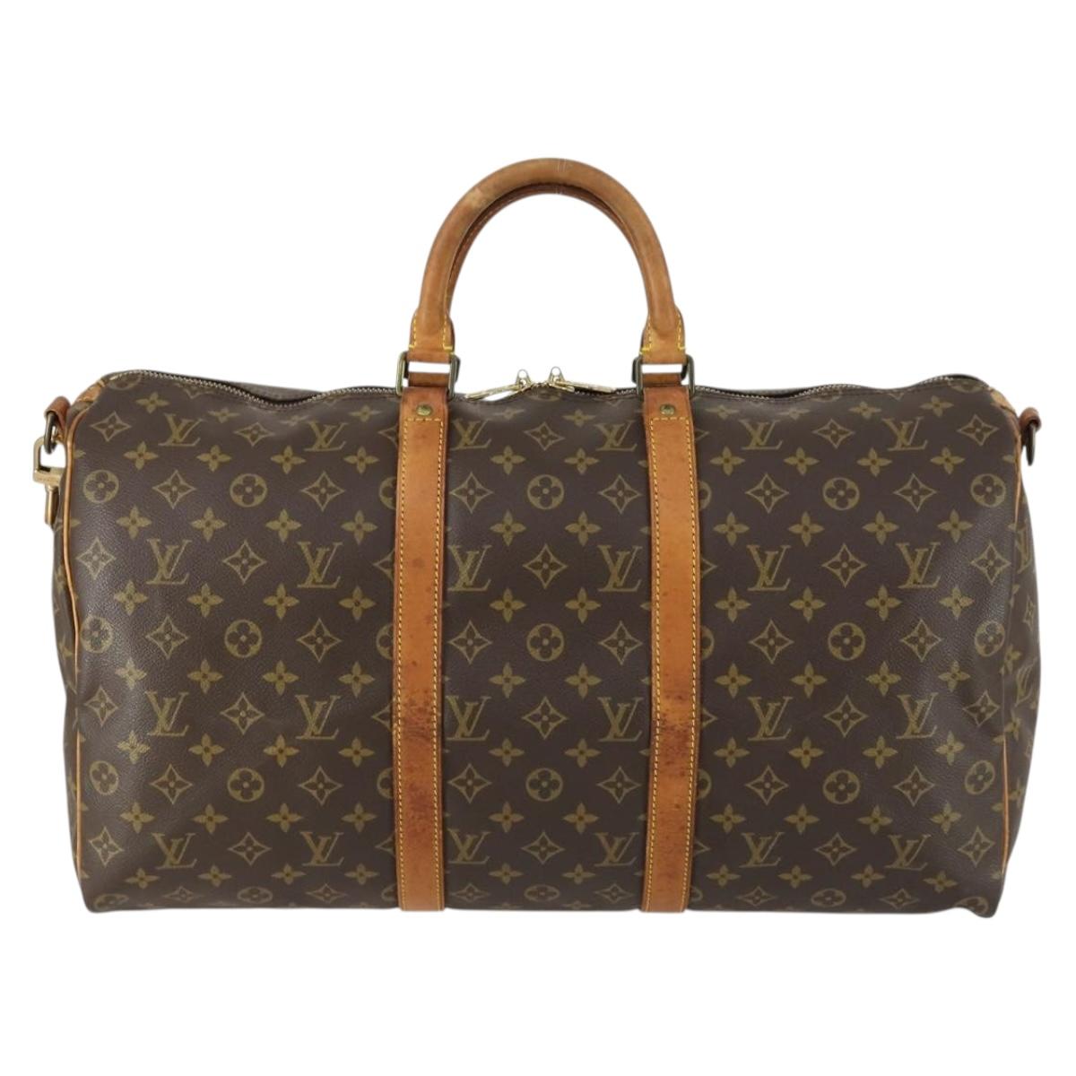 LOUIS VUITTON Monogram Keepall Bandouliere 50 Boston Bag M41416 LV Auth 158083