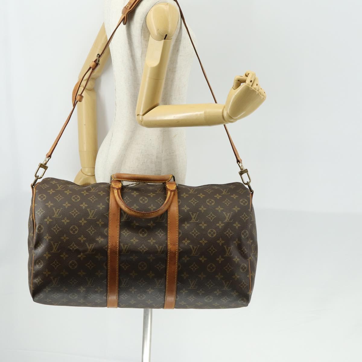 LOUIS VUITTON Monogram Keepall Bandouliere 50 Boston Bag M41416 LV Auth 158083