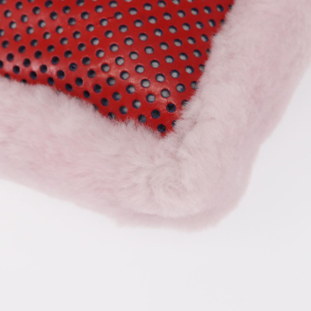 FENDI Hand Bag Mouton Pink Red Auth 158091