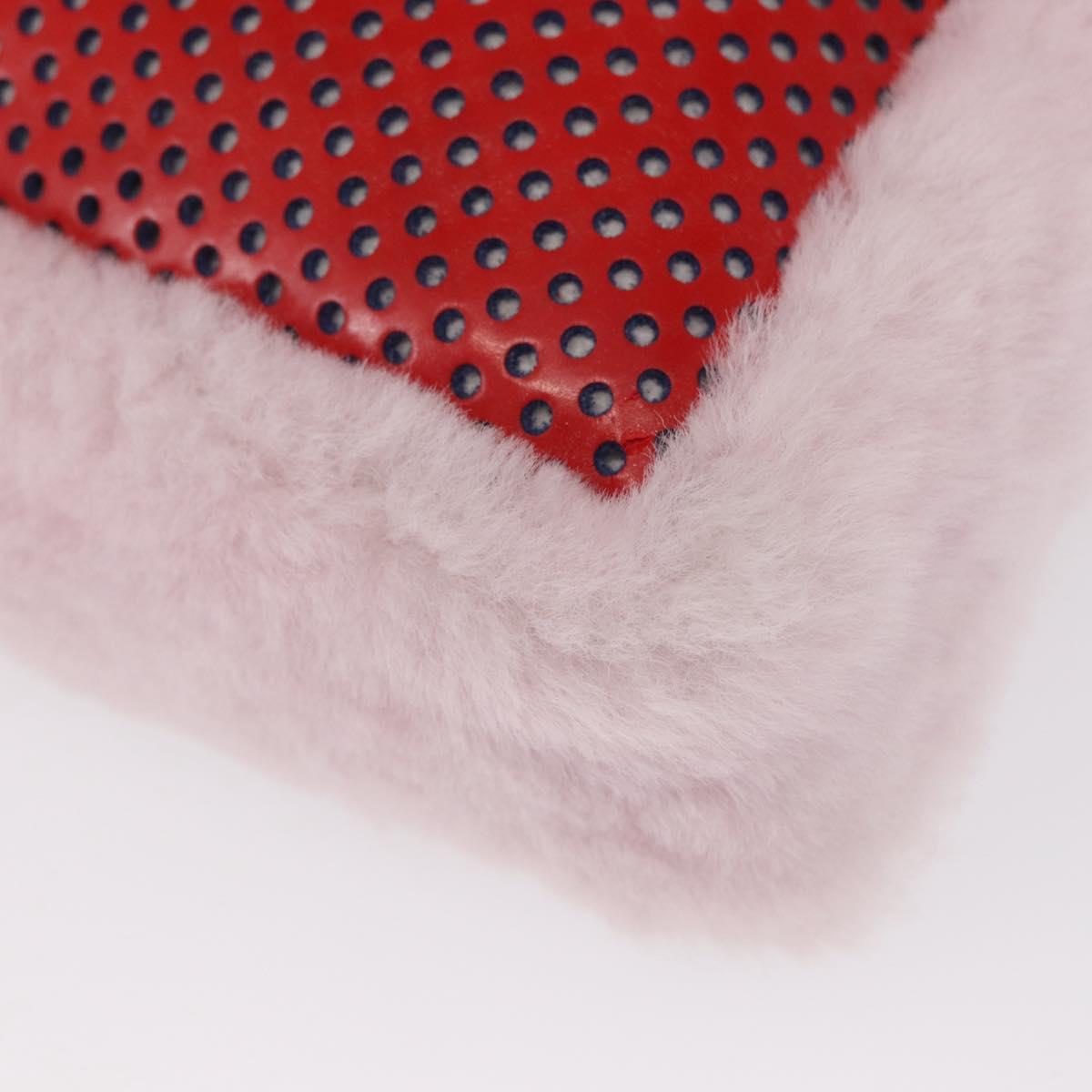 FENDI Hand Bag Mouton Pink Red Auth 158091
