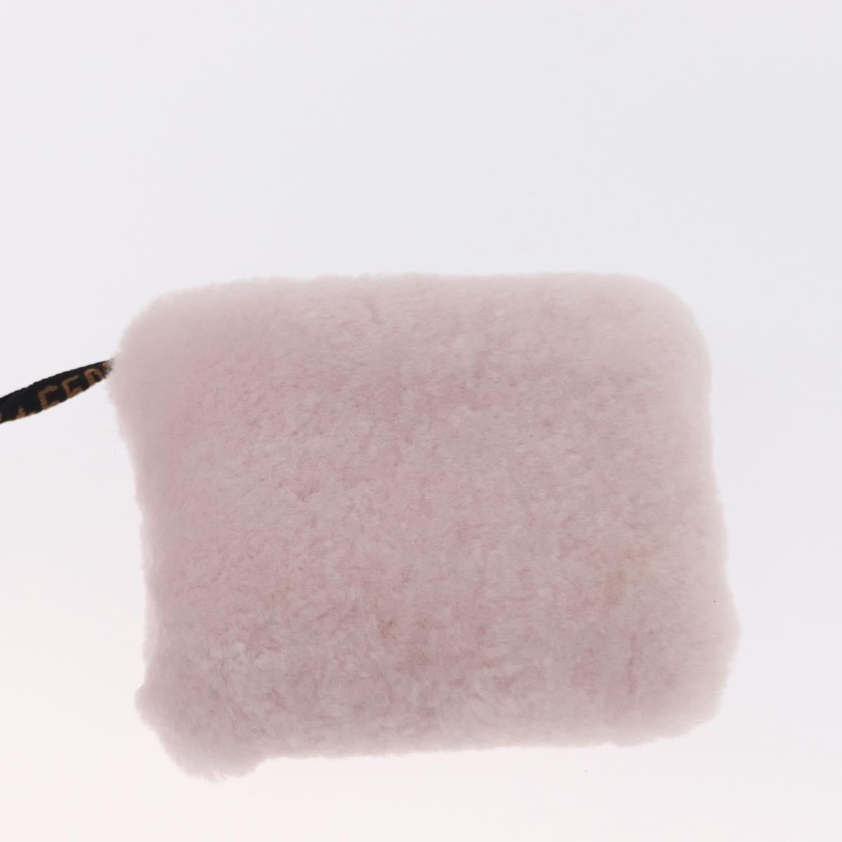 FENDI Hand Bag Mouton Pink Red Auth 158091