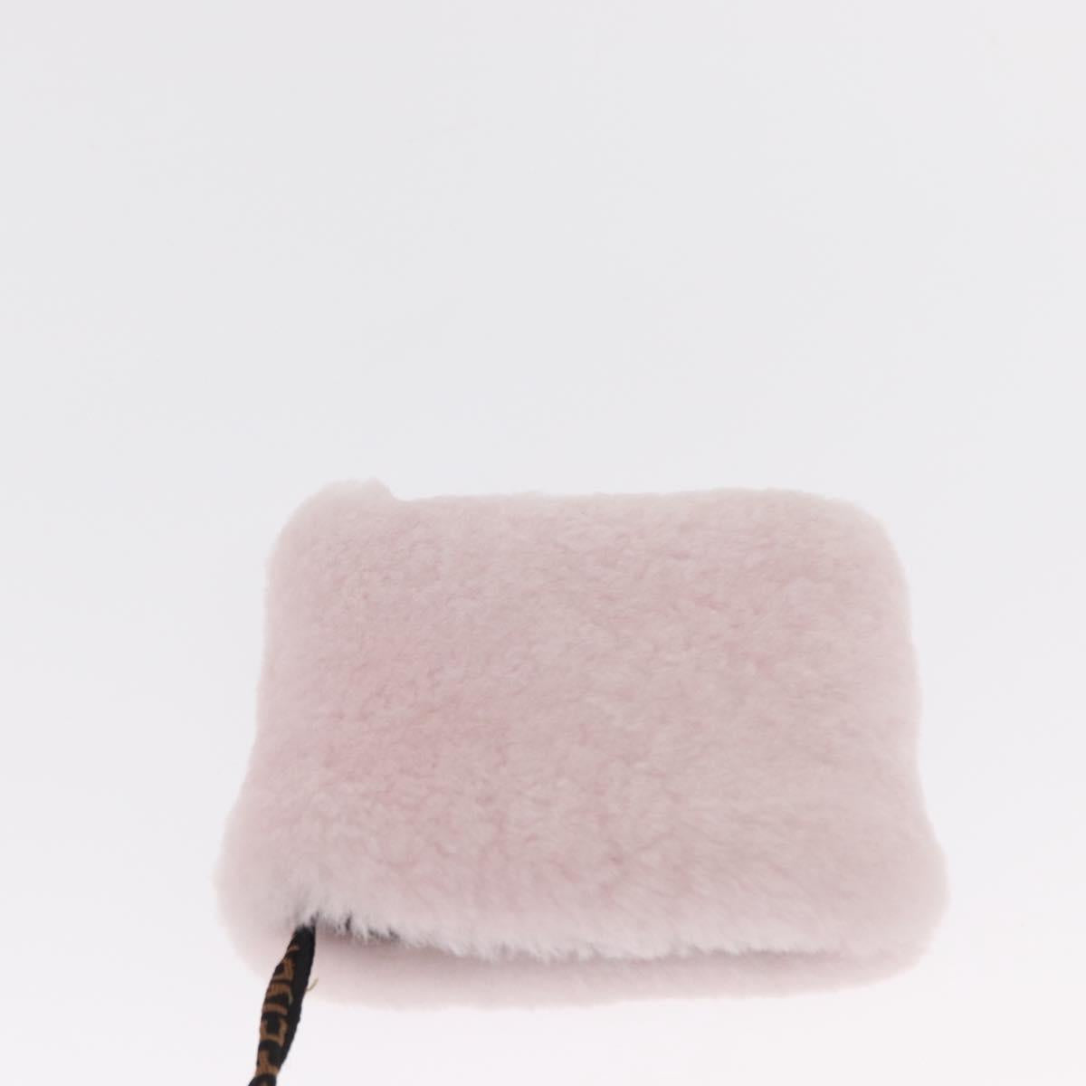 FENDI Hand Bag Mouton Pink Red Auth 158091