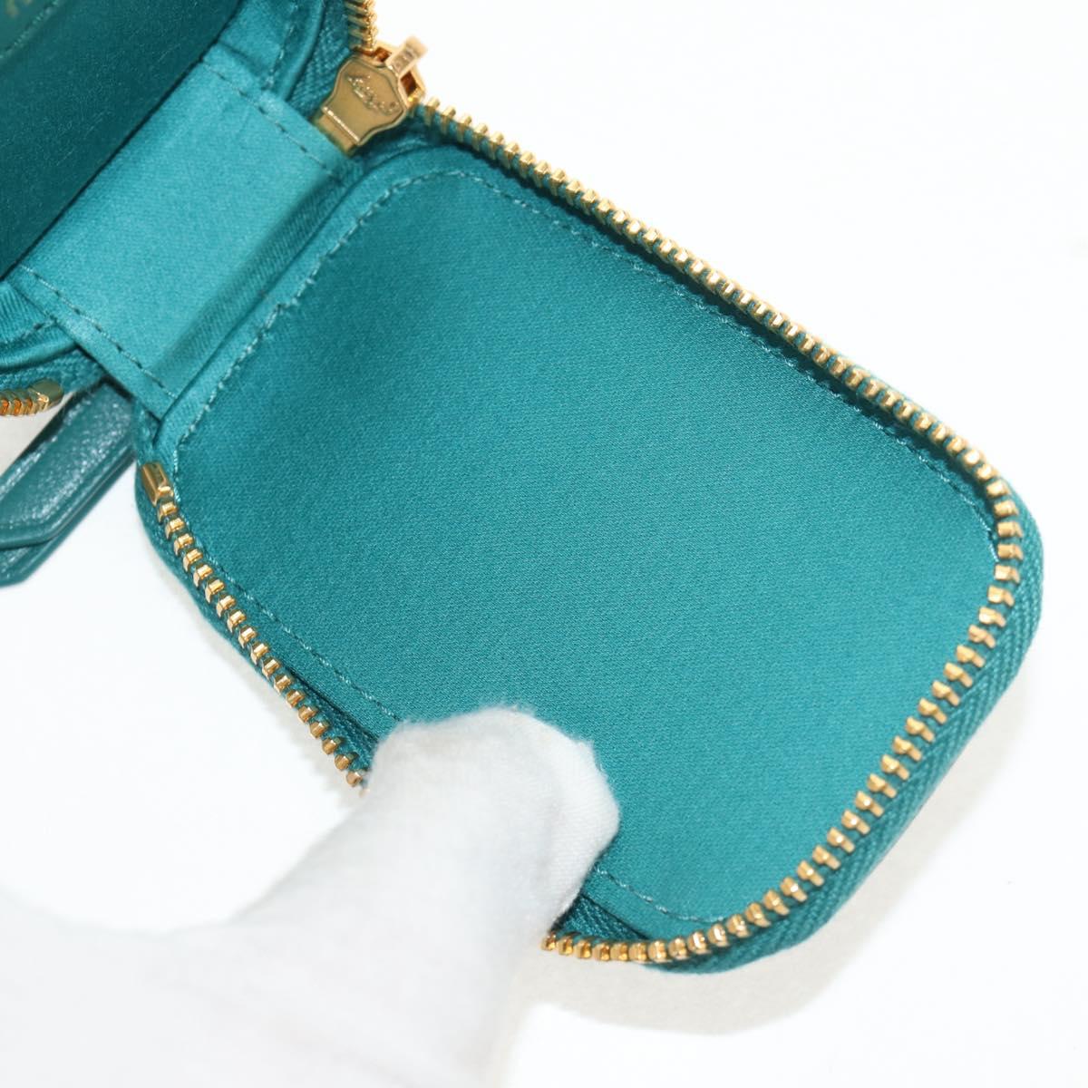 Miu Miu Matelasse Pouch Leather Green Gold Auth 158101SM
