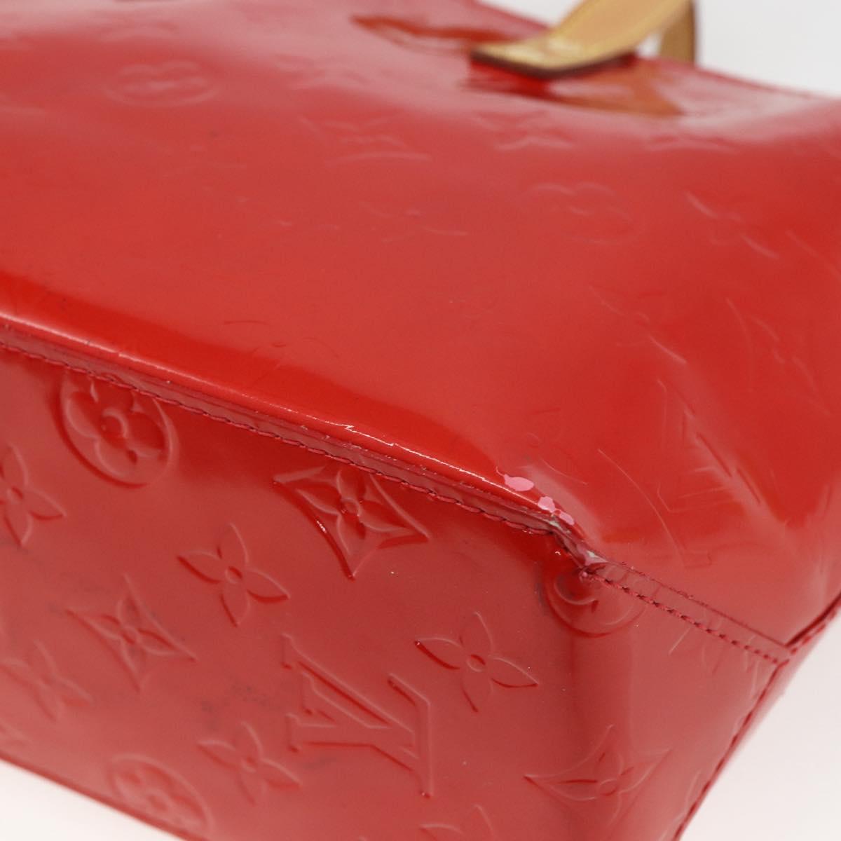 LOUIS VUITTON Monogram Vernis Reade PM Hand Bag Red Rouge M91088 LV Auth 158118