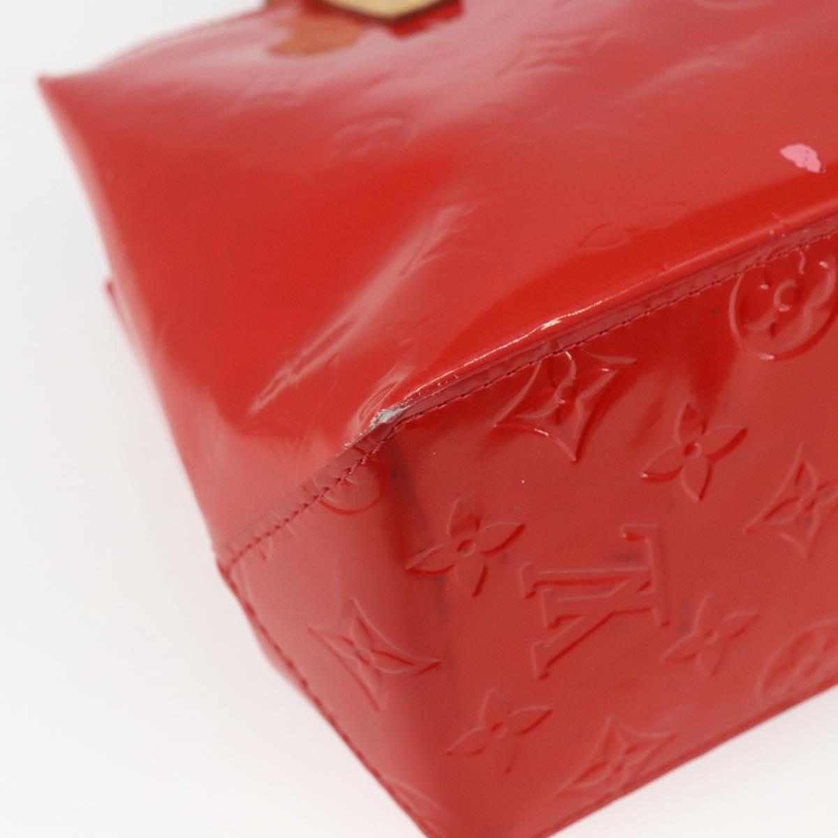 LOUIS VUITTON Monogram Vernis Reade PM Hand Bag Red Rouge M91088 LV Auth 158118