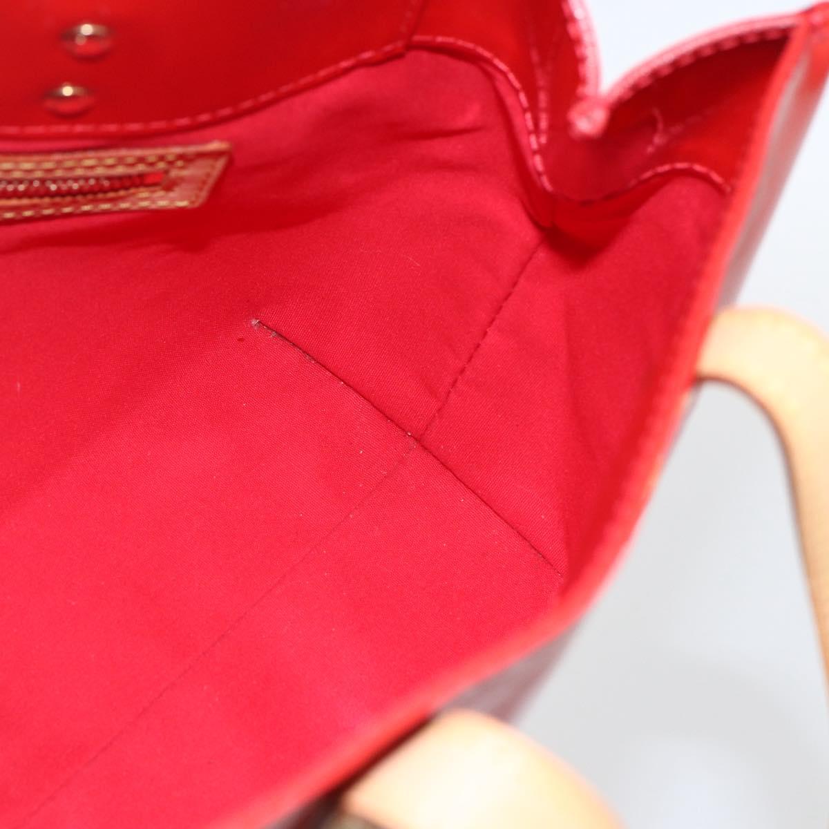 LOUIS VUITTON Monogram Vernis Reade PM Hand Bag Red Rouge M91088 LV Auth 158118