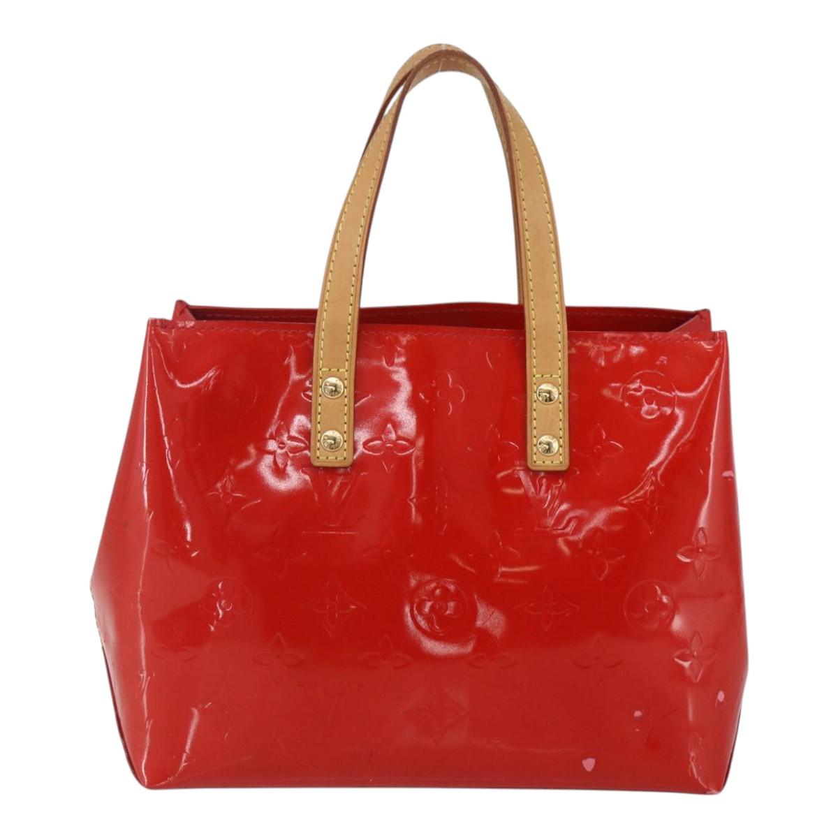 LOUIS VUITTON Monogram Vernis Reade PM Hand Bag Red Rouge M91088 LV Auth 158118