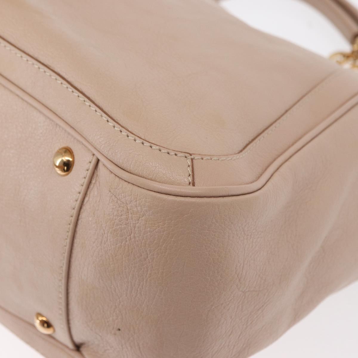 Salvatore Ferragamo Gancini Tote Bag Leather Pink Gold Auth 158121