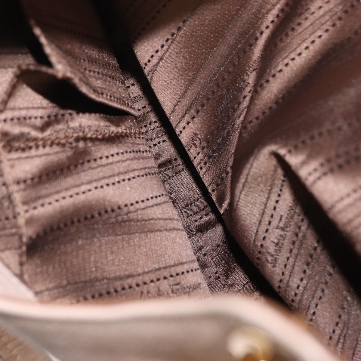Salvatore Ferragamo Gancini Tote Bag Leather Pink Gold Auth 158121