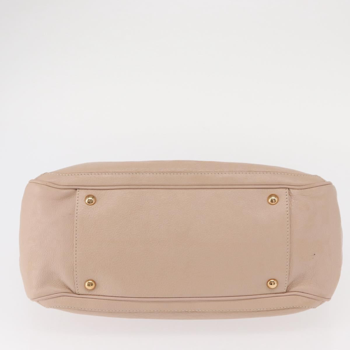 Salvatore Ferragamo Gancini Tote Bag Leather Pink Gold Auth 158121