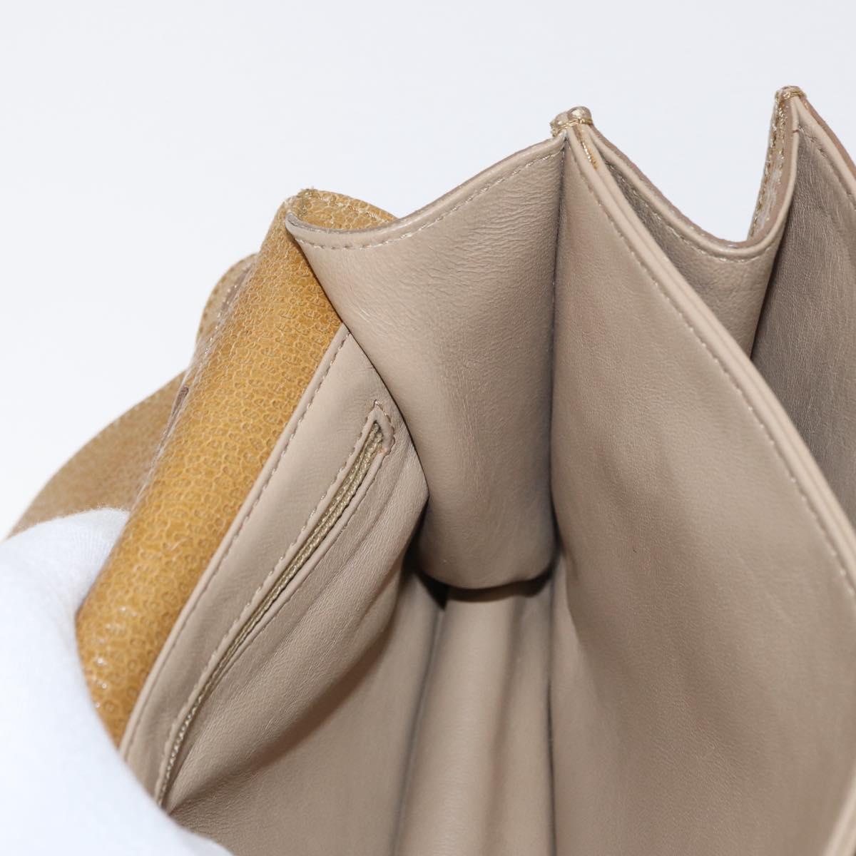 FENDI Hand Bag Leather 2way Brown Gold Auth 158141