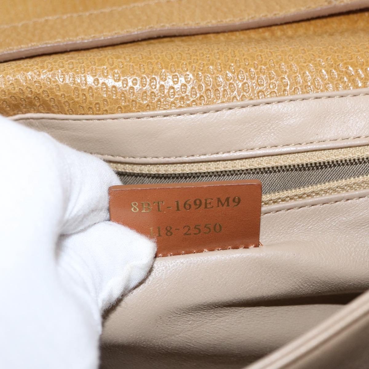 FENDI Hand Bag Leather 2way Brown Gold Auth 158141