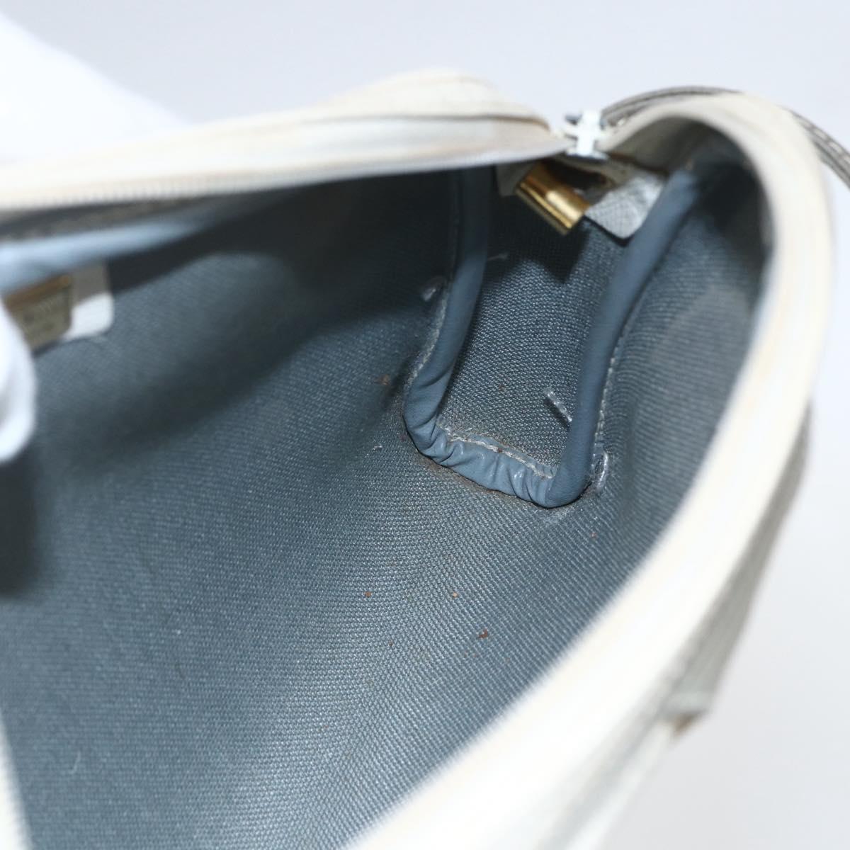 Christian Dior Honeycomb Canvas Shoulder Bag PVC Gold White Auth 158146