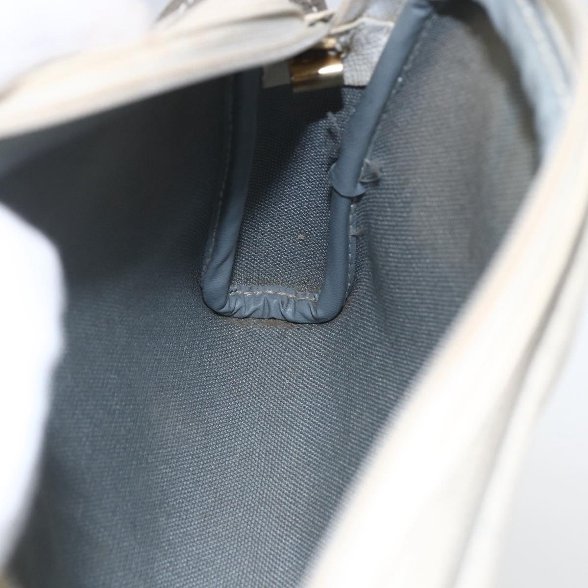 Christian Dior Honeycomb Canvas Shoulder Bag PVC Gold White Auth 158146