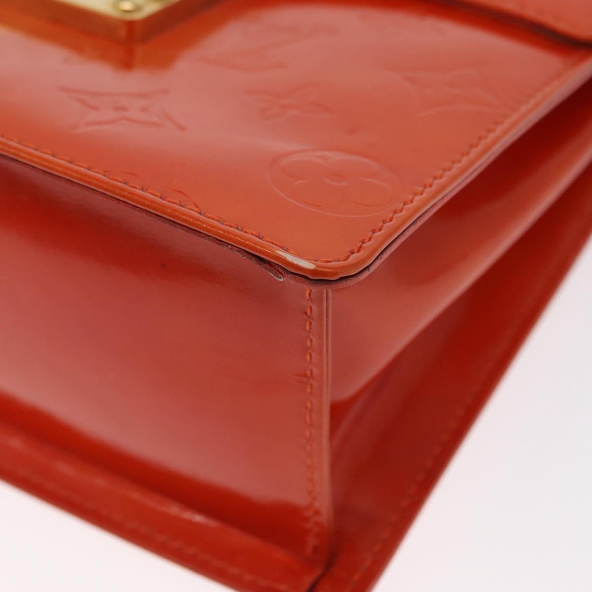 LOUIS VUITTON Monogram Vernis Spring Street Hand Bag Orange M91025 Auth 158151