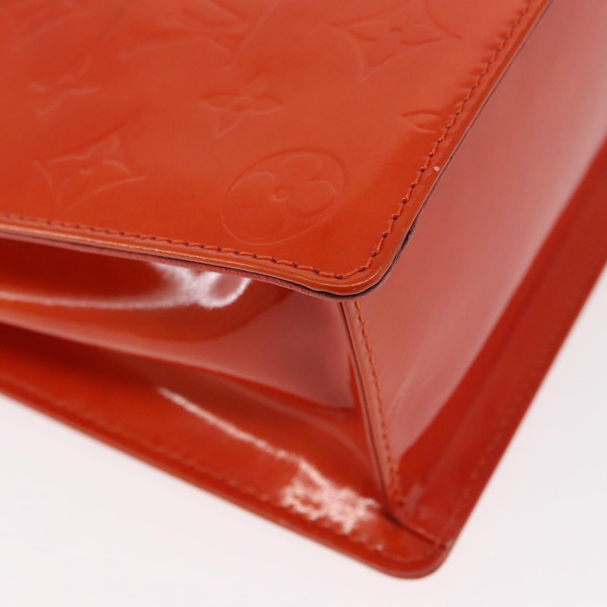 LOUIS VUITTON Monogram Vernis Spring Street Hand Bag Orange M91025 Auth 158151