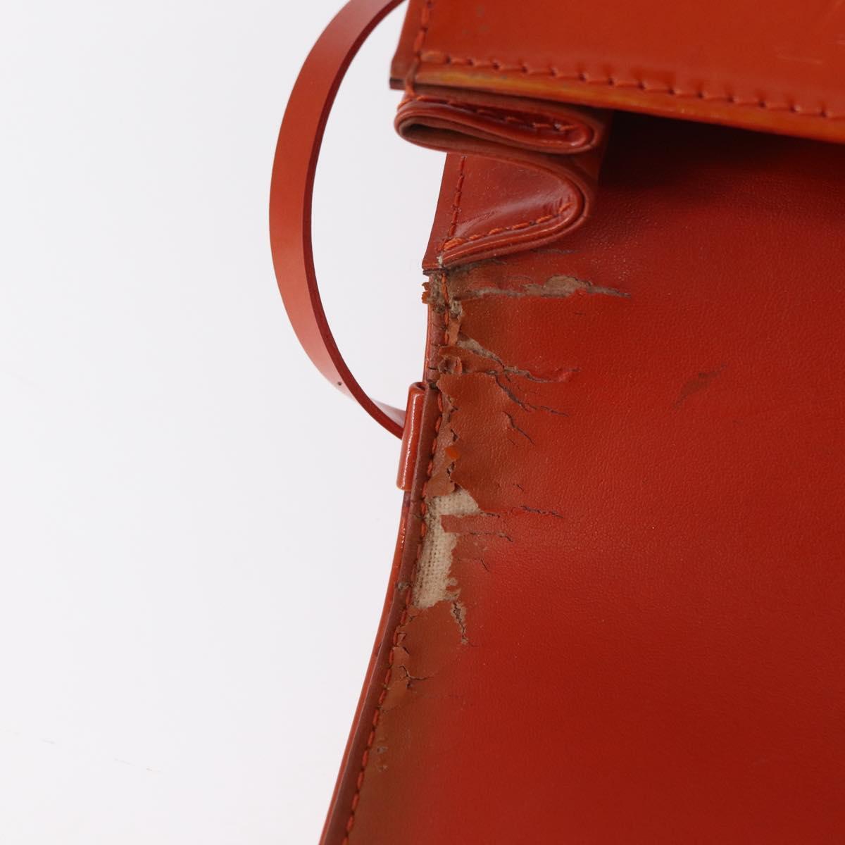 LOUIS VUITTON Monogram Vernis Spring Street Hand Bag Orange M91025 Auth 158151