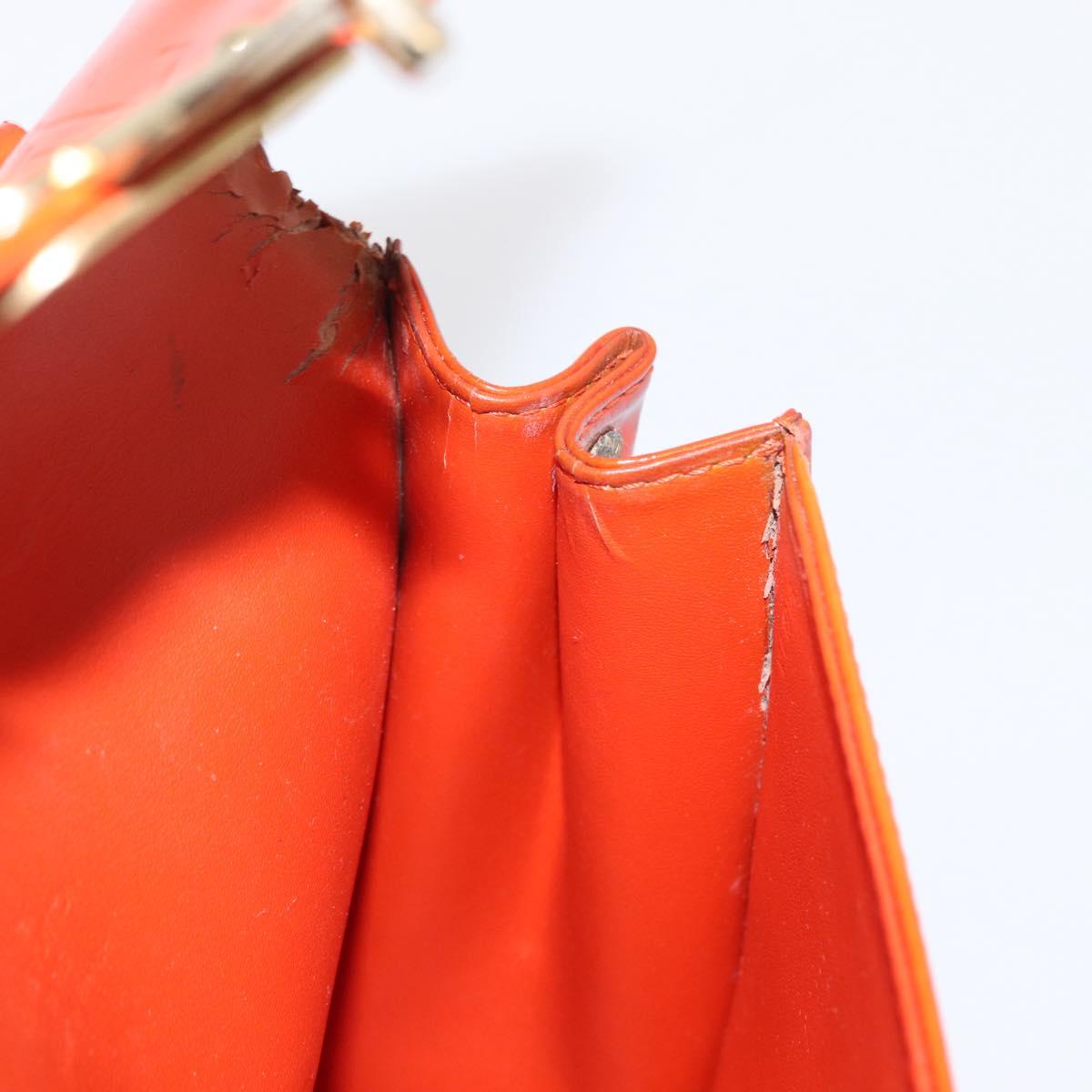 LOUIS VUITTON Monogram Vernis Spring Street Hand Bag Orange M91025 Auth 158151