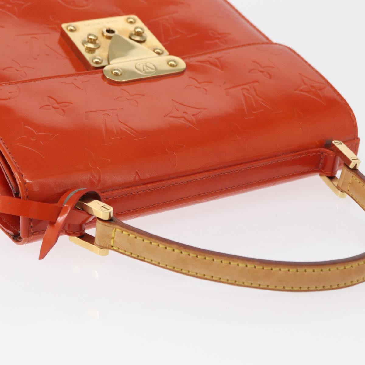 LOUIS VUITTON Monogram Vernis Spring Street Hand Bag Orange M91025 Auth 158151