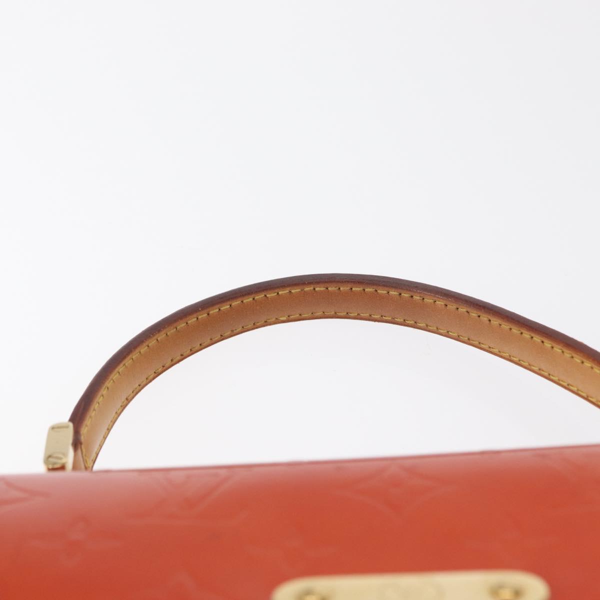 LOUIS VUITTON Monogram Vernis Spring Street Hand Bag Orange M91025 Auth 158151
