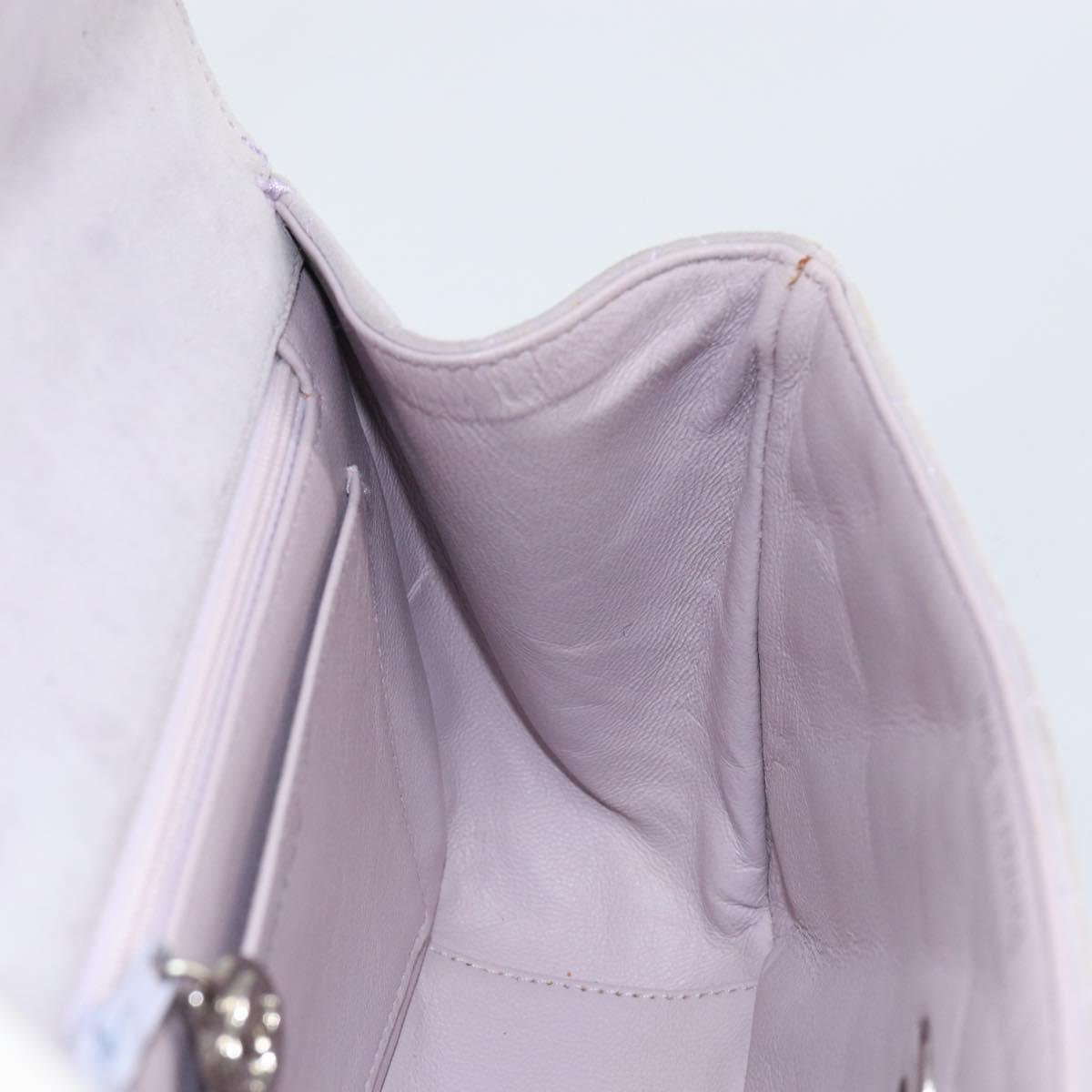 CHANEL Matelasse Hand Bag Suede Purple Silver CC Auth 158159