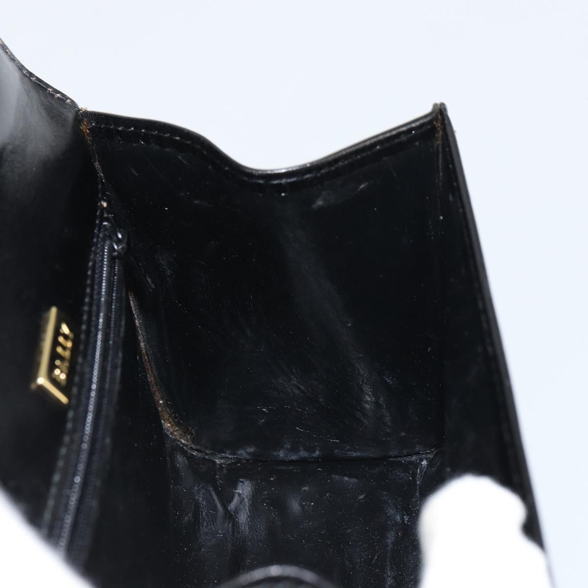 BALLY Hand Bag Leather 2way Black Gold Auth 158161