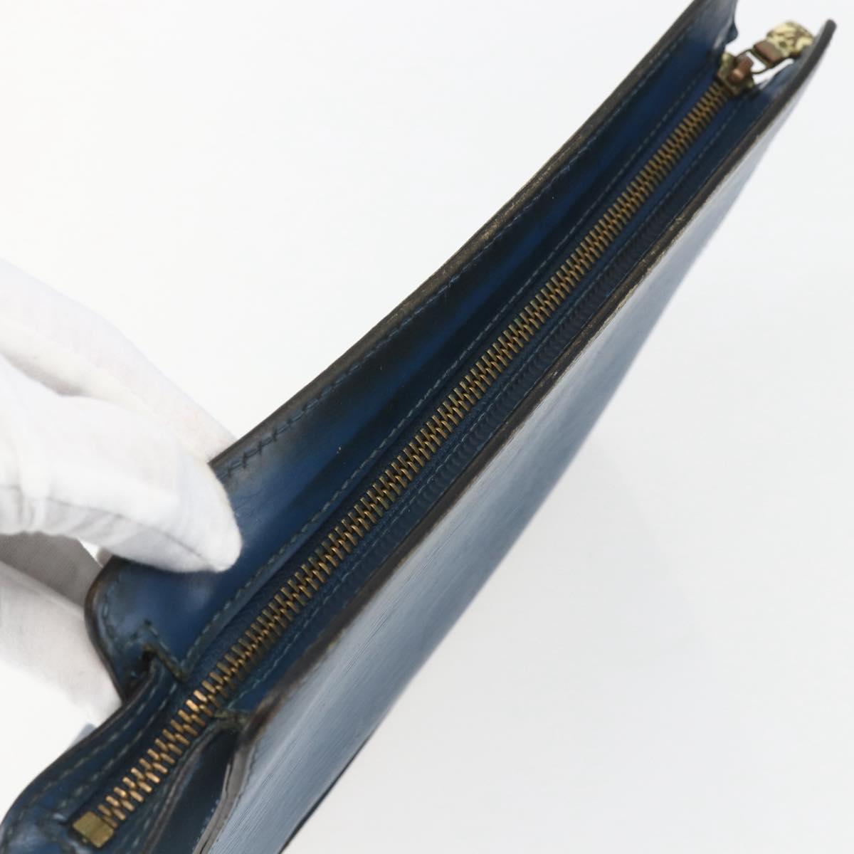 LOUIS VUITTON Epi Pochette Homme Clutch Bag Blue M52522 LV Auth 158167